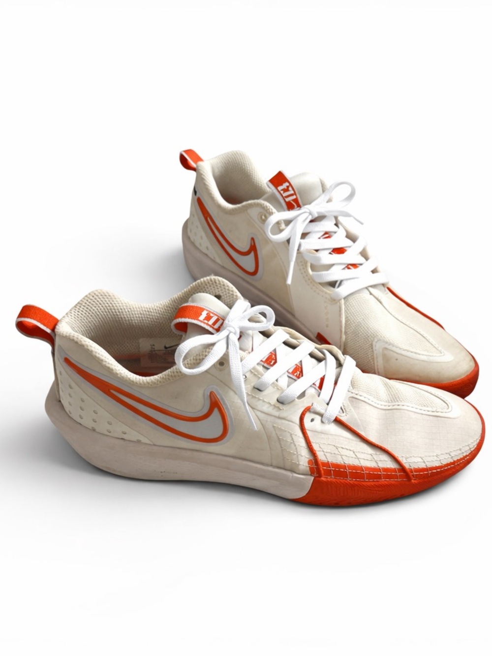Nike Men’s White & Orange Low-Top Sneakers